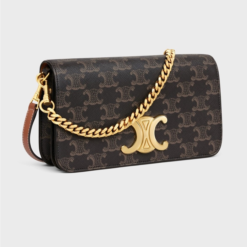 Celine Black and Brown Bag with Gold Accents - Picture 8 of 10